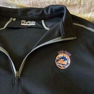 Black Under Armour New York Mets Quarter-Zip Pullover with Logo